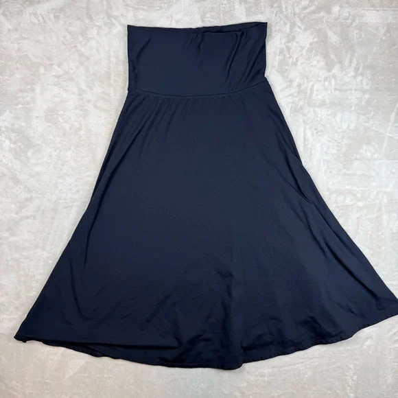 Patagonia Black Midi Skirt A-Line Foldover Waist Athletic Size M Athleisure - Picture 7 of 8